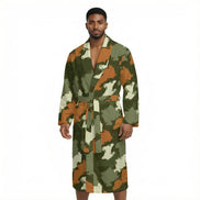 All Over Print Men’s Fleece-Lined Bathrobe with Belt - Aesthetic Rebellion