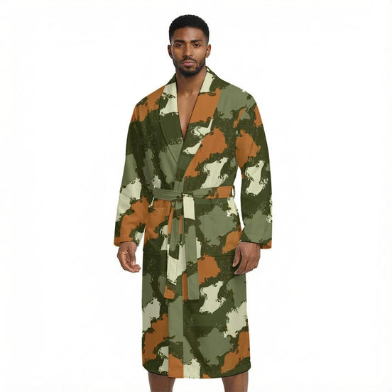 All Over Print Men’s Fleece-Lined Bathrobe with Belt - Aesthetic Rebellion