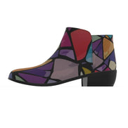 Vandals Velvet Patchwork Ankle Boots - Micro-Suede Maximalist Fashion Shoes for Bold Expression by Aesthetic Rebellion