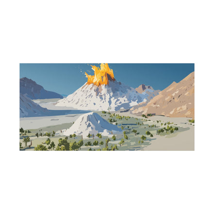 Tropical Volcano Eruption Canvas Print for Nature-Obsessed Interiors — Island Adventure Wall Art, FSC-Certified Matte Stretched Canvas, Home Decor Gift for Wanderlust Collectors