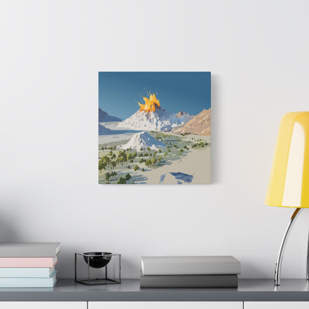 Tropical Volcano Eruption Canvas Print for Nature-Obsessed Interiors — Island Adventure Wall Art, FSC-Certified Matte Stretched Canvas, Home Decor Gift for Wanderlust Collectors