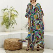 Sacred Geometry Silk Kaftan - Psychedelic Bohemian Goddess Robe for Wellness Retreats & Luxury Lounging by Aesthetic Rebellion