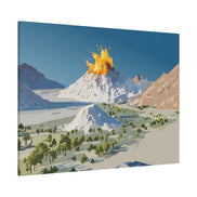Tropical Volcano Eruption Canvas Print for Nature-Obsessed Interiors — Island Adventure Wall Art, FSC-Certified Matte Stretched Canvas, Home Decor Gift for Wanderlust Collectors