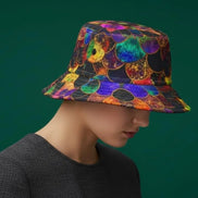 Maximalist Print Bucket Hat - Zany Stitch Detail, USA Made by Aesthetic Rebellion