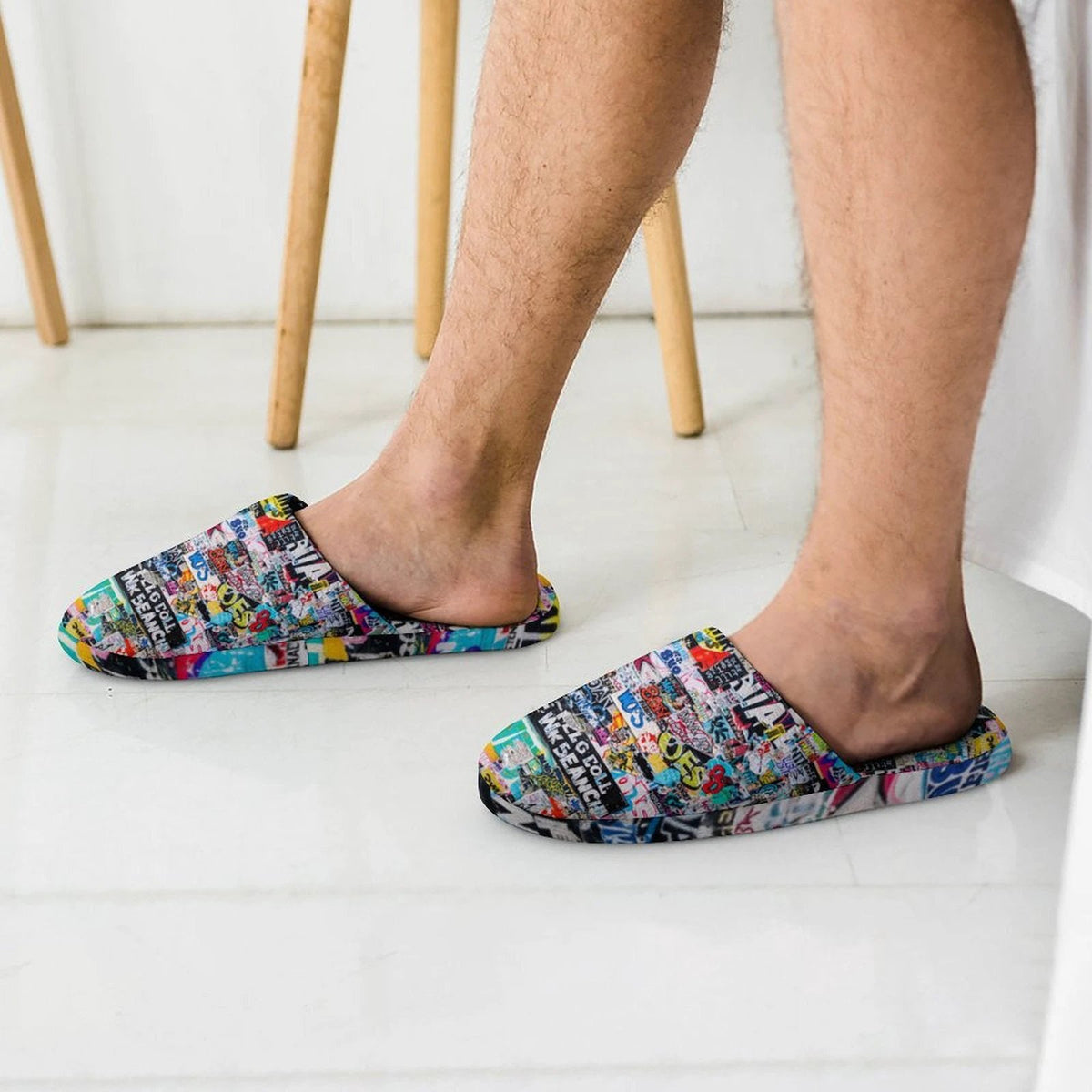 Flannel Men's Cotton Slippers by SALE_DESIGN-Personal Design