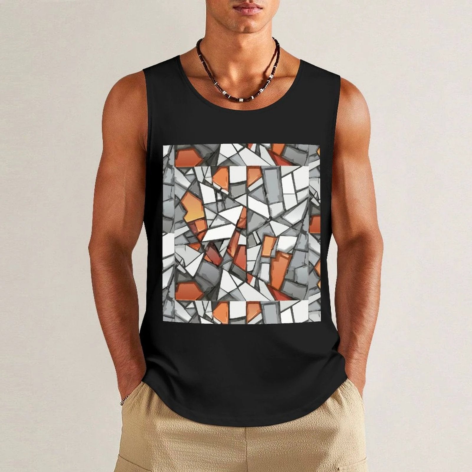 DTF 160gsm Men's Cotton Tank Top(Front Printing) by SALE_DESIGN-Personal Design