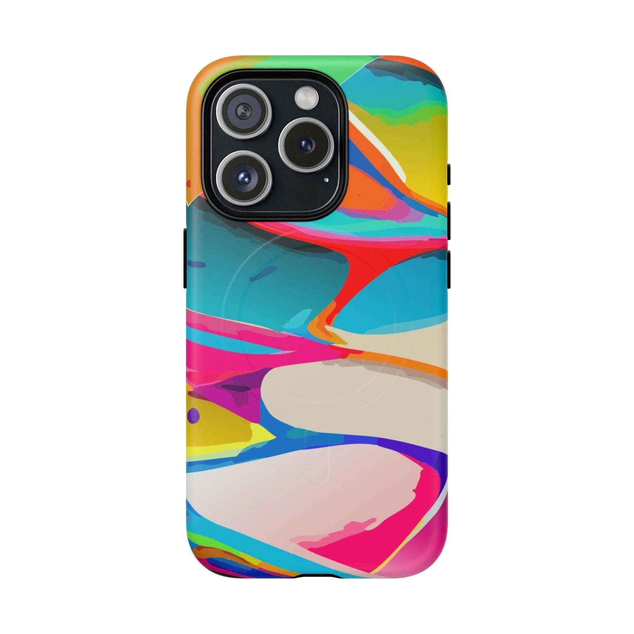 Vibrant Abstract Splash MagSafe Case - Bold Maximalist Tough Phone Cover for Edgy Alt-Fashion Aesthetics by Aesthetic Rebellion