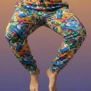 90s Mixtape Pajama Pants - Retro Music Lover Lounge Wear by Aesthetic Rebellion