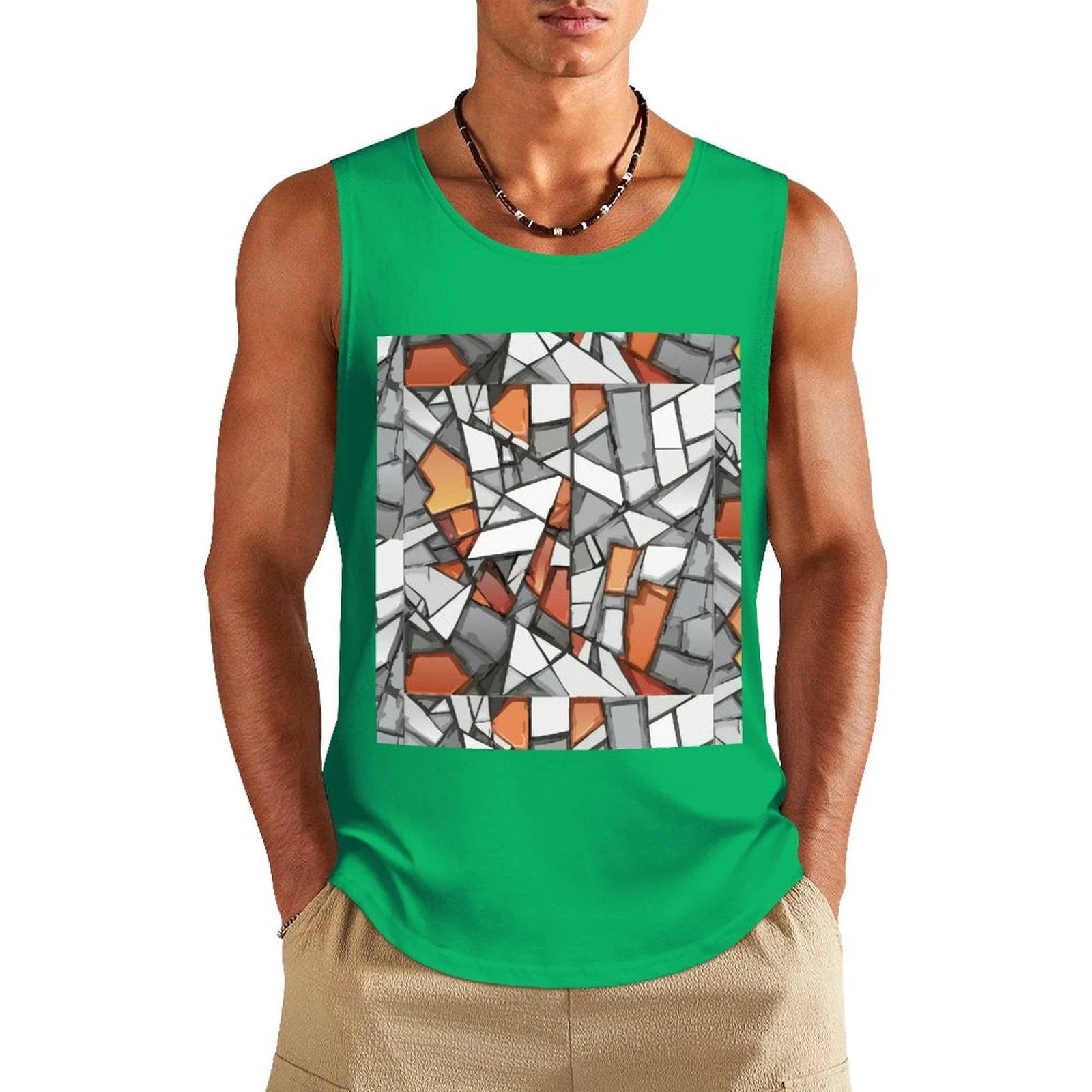 DTF 160gsm Men's Cotton Tank Top(Front Printing) by SALE_DESIGN-Personal Design