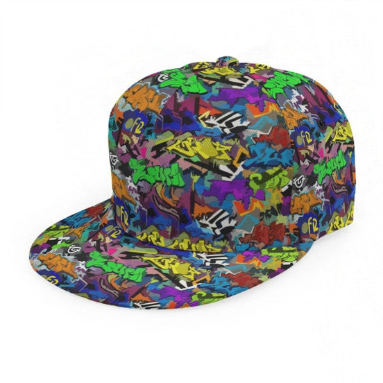Urban Legend Graffiti Snapback - All-Over Print Flat Brim Hat for Hypebeasts, Skaters & Streetwear Collectors by Aesthetic Rebellion
