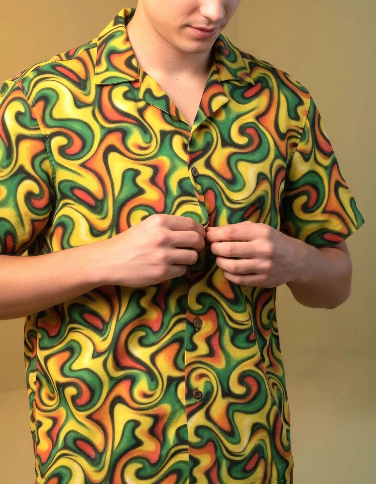 Retro Boundless Swirl Hawaiian Shirt - 70s Psychedelic Aesthetic Summer Top for Modern Creatives by Aesthetic Rebellion