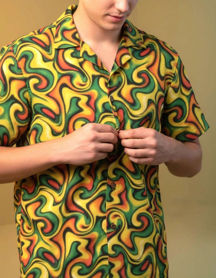 Retro Boundless Swirl Hawaiian Shirt - 70s Psychedelic Aesthetic Summer Top for Modern Creatives by Aesthetic Rebellion