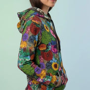 Maximalist Wildflower Botanical Athletic Hoodie - High-Performance Floral Sweatshirt for Fitness & Nature Lovers by Aesthetic Rebellion