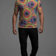 All-Over Print Men's Henley Shirt by Aesthetic Rebellion
