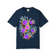 Dyles Mavis Handprint Psychedelic Neon T-Shirt for Bold Streetwear Collectors — Premium Heavyweight Cotton Original Art, Oversized Statement Tee, Unisex