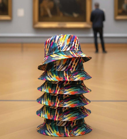 Kaleidoscope Geometric Bucket Hat - Trippy Rainbow Rave Hat for EDM Festivals & Dance Floor Style by Aesthetic Rebellion