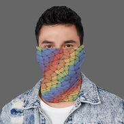 Trippy Vibrational Neck Gaiter - Psychedelic Dust Mask for Burning Man, Snowboarding & Festival Protection by Aesthetic Rebellion