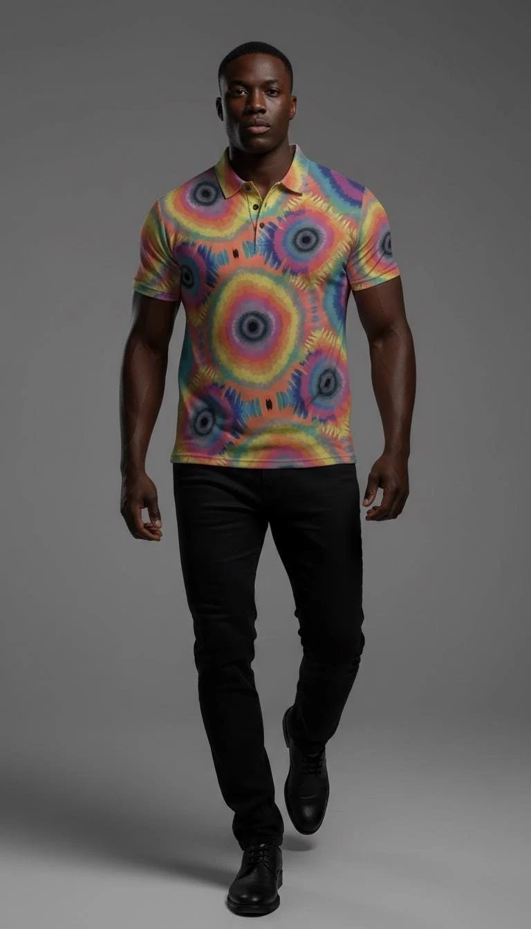 All-Over Print Men's Henley Shirt by Aesthetic Rebellion