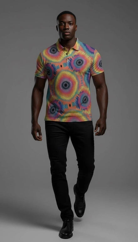 All-Over Print Men's Henley Shirt by Aesthetic Rebellion