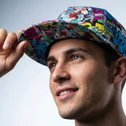 Graffiti Newspaper Collage Snapback Hat - Vintage News Art Adjustable Cap - Aesthetic Rebellion