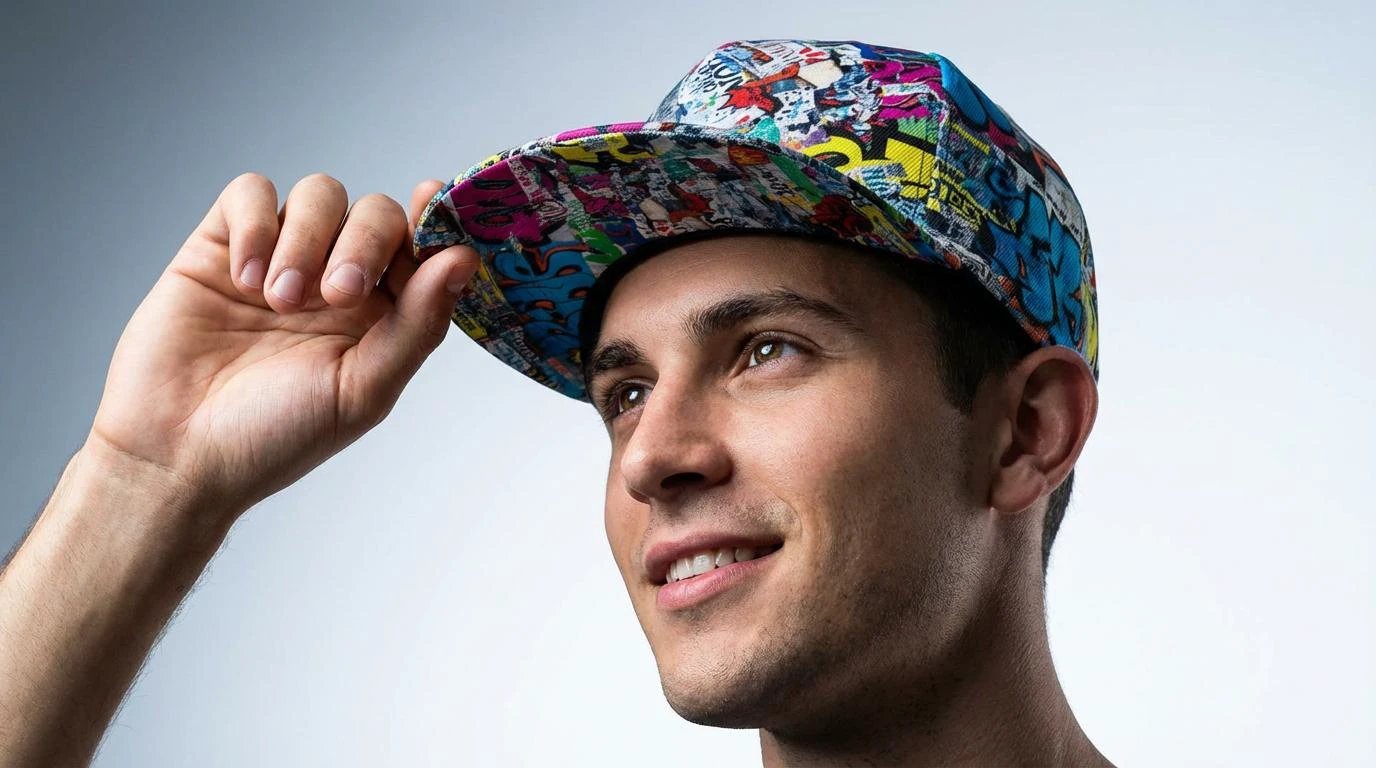 Graffiti Newspaper Collage Snapback Hat - Vintage News Art Adjustable Cap - Aesthetic Rebellion