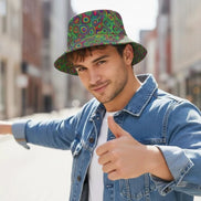 Alligator Bites Neon Geometric Bucket Hat - Edgy Psychedelic Rave Hat for Dubstep & Alt-Fashion by Aesthetic Rebellion