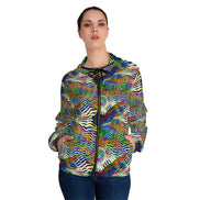 Psychedelic Zebra Stripe Swirl Hoodie | Hypnotic Primary Color Design
