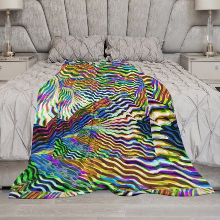 "Lightning Complex" Abstract Art Flannel Blanket - 70"x80" by SALE_DESIGN-Personal Design