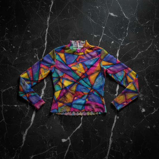 Magnetic Maiden AOP Mesh Top | Ethereal Long Sleeve Women's