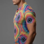 All-Over Print Men's Henley Shirt by Aesthetic Rebellion