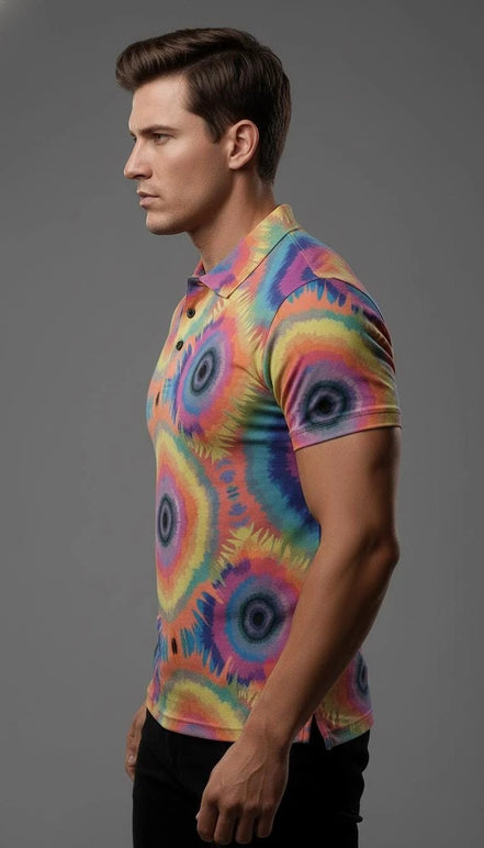 All-Over Print Men's Henley Shirt by Aesthetic Rebellion