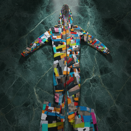 AOP Hazmat Suit Costume for Bold Festival and Event Dressers — All-Over Print Statement Costume, Rave Halloween Statement Suit, Maximalist Wearable Art