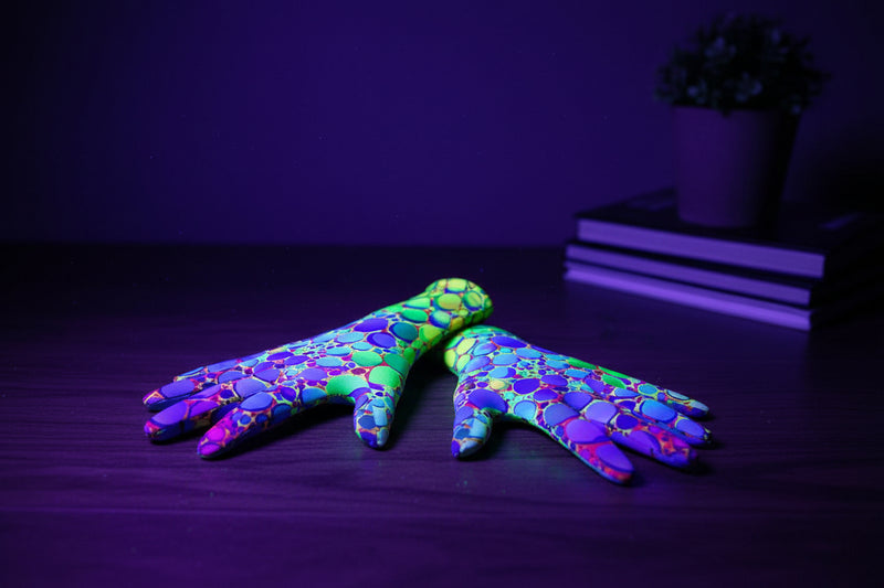 Maximalist Winter Gloves for Cold-Weather Self-Expressers — Abstract AOP Polar Fleece, Festival Winter Accessory, Bold Print Handwear, Unisex Statement Gloves, Wearable Art