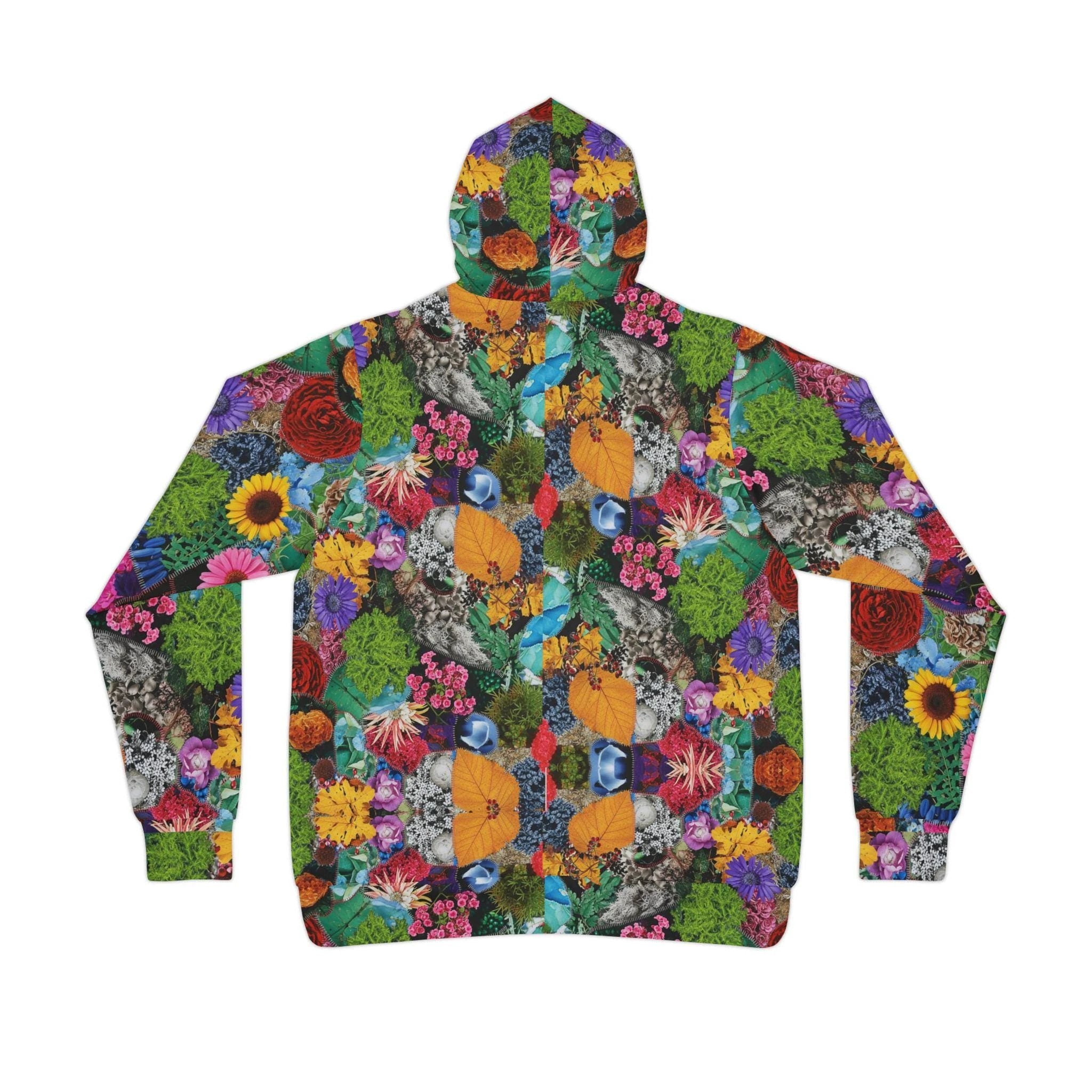 Maximalist Wildflower Botanical Athletic Hoodie - High-Performance Floral Sweatshirt for Fitness & Nature Lovers by Aesthetic Rebellion