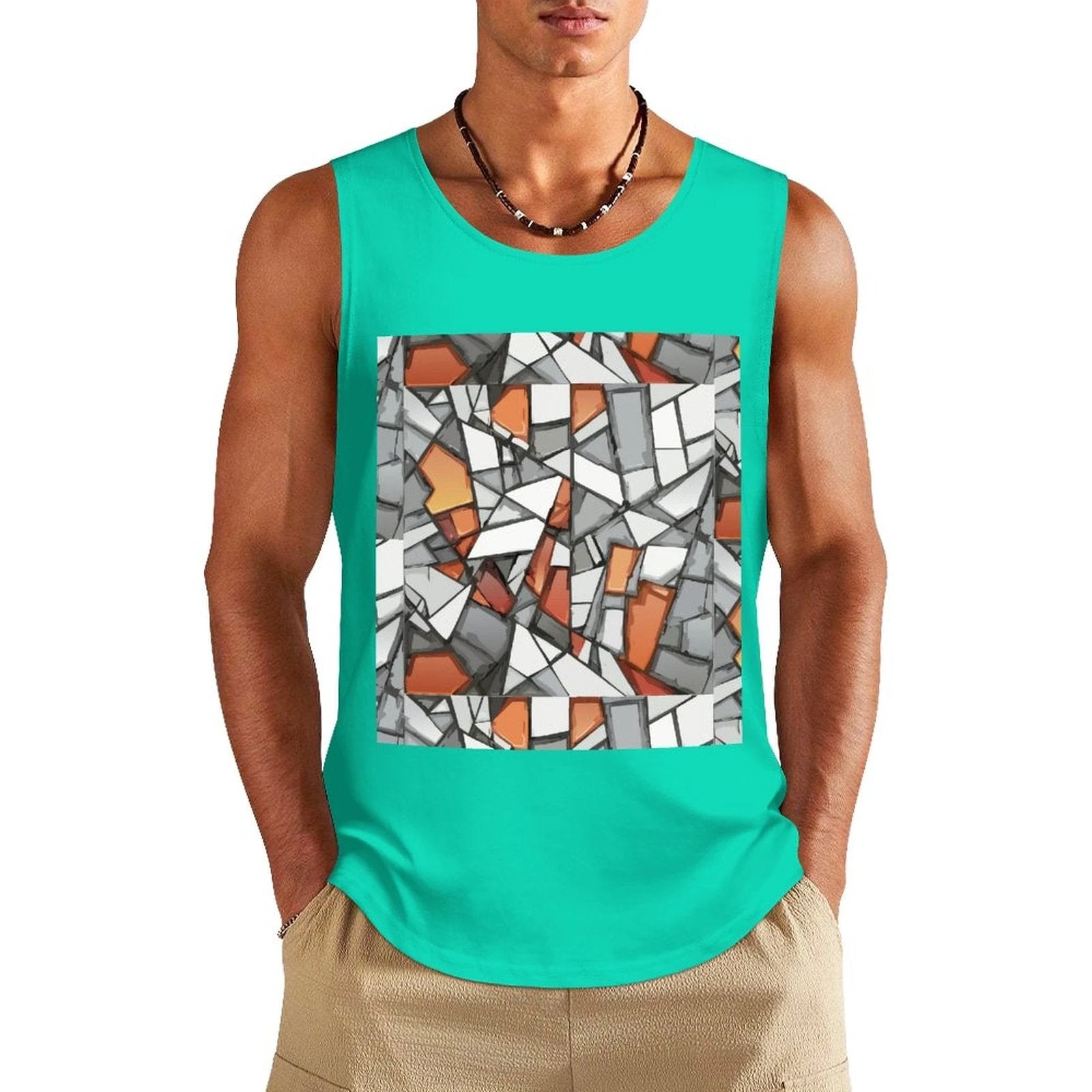 DTF 160gsm Men's Cotton Tank Top(Front Printing) by SALE_DESIGN-Personal Design
