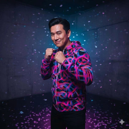 Digital Distortion Fashion Hoodie - Vibrant All-Over Print AOP Sweatshirt for Modern Rebels by Aesthetic Rebellion