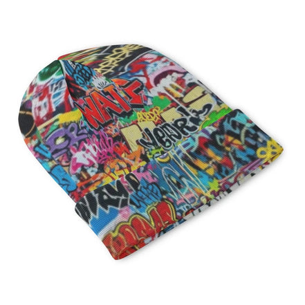 Liquid Glitch Beanie – Maximalist Graffiti Streetwear Hat by PEAPRINT