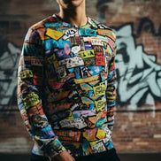 Abstract All Over Print Sweatshirt – Heavyweight Cotton Crewneck by Aesthetic Rebellion