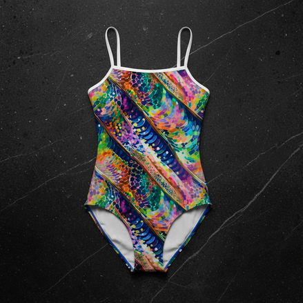 Mermaid Scale One-Piece Swimsuit — Iridescent AOP One Piece | Aesthetic Rebellion