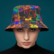 Maximalist Print Bucket Hat - Zany Stitch Detail, USA Made by Aesthetic Rebellion