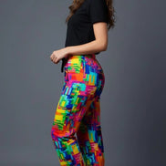 Geometric Pajama Pants | Retro Abstract Print Lounge Sleepwear by Aesthetic Rebellion