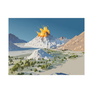 Tropical Volcano Eruption Canvas Print for Nature-Obsessed Interiors — Island Adventure Wall Art, FSC-Certified Matte Stretched Canvas, Home Decor Gift for Wanderlust Collectors