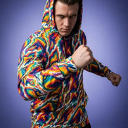 StreetsmArt Collage Athletic Hoodie - Heavyweight Maximalist Gym Wear - Designer Graffiti Activewear by Aesthetic Rebellion