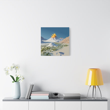 Tropical Volcano Eruption Canvas Print for Nature-Obsessed Interiors — Island Adventure Wall Art, FSC-Certified Matte Stretched Canvas, Home Decor Gift for Wanderlust Collectors