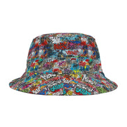 Graffiti Print Bucket Hat – Urban Festival Fashion by Aesthetic Rebellion
