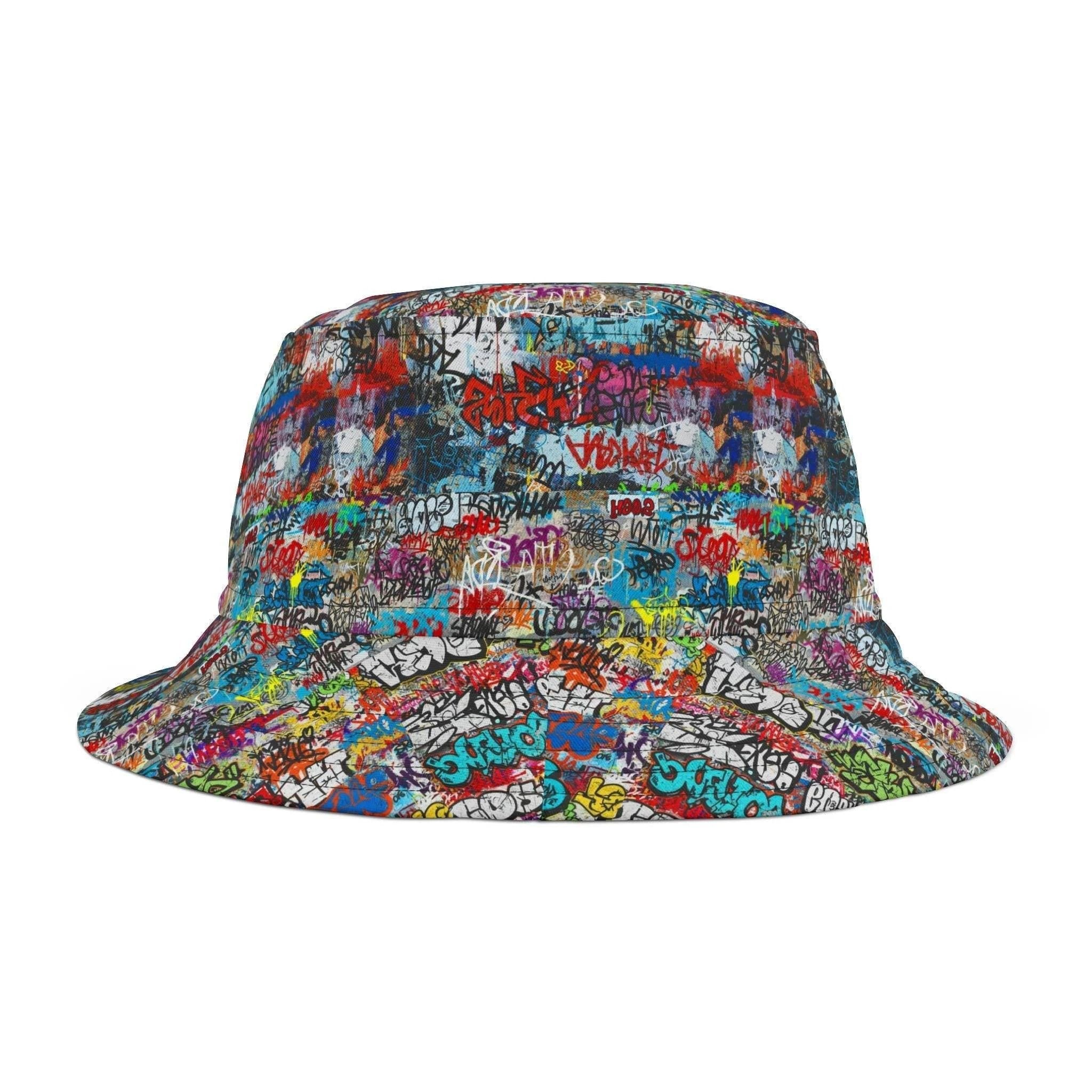 Graffiti Print Bucket Hat – Urban Festival Fashion by Aesthetic Rebellion