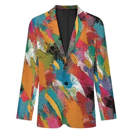 "Abstract Revolutionaire" All-Over Print Two-Button Suit — Sublimation Statement Blazer by Aesthetic Rebellion
