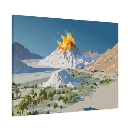 Tropical Volcano Eruption Canvas Print for Nature-Obsessed Interiors — Island Adventure Wall Art, FSC-Certified Matte Stretched Canvas, Home Decor Gift for Wanderlust Collectors