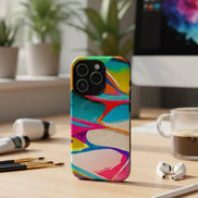 Vibrant Abstract Splash MagSafe Case - Bold Maximalist Tough Phone Cover for Edgy Alt-Fashion Aesthetics by Aesthetic Rebellion