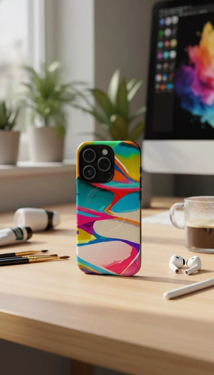 Vibrant Abstract Splash MagSafe Case - Bold Maximalist Tough Phone Cover for Edgy Alt-Fashion Aesthetics by Aesthetic Rebellion